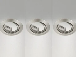 Runde Einbaustrahler Decke JURA 3er Set Ø 8,3cm schwenkbar Silber matt GU10
