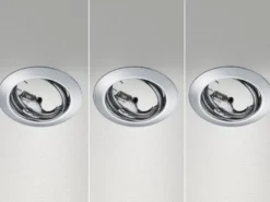 Runde Einbaustrahler Decke JURA 3er Set Ø 8,3cm schwenkbar Silber Chrom GU10