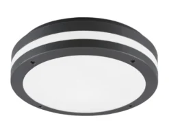 Runde LED Außendeckenleuchte Wandlampe KENDAL in Anthrazit