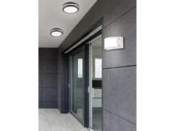 Runde LED Außendeckenleuchte Wandlampe 2er Set in Anthrazit