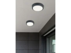 Runde LED Außenwandlampen 2er SET in anthrazit aus wetterfestem Aluminium Ø 20cm