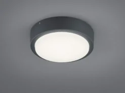 Runde LED Außenwandlampen 2er SET in anthrazit aus wetterfestem Aluminium Ø 20cm
