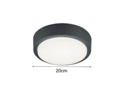 Runde LED Außenwandlampen 2er SET in anthrazit aus wetterfestem Aluminium Ø 20cm