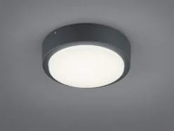 Runde LED Außenwandleuchte BREG in anthrazit aus wetterfestem Aluminium Ø 20cm