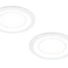 Runde LED Deckeneinbaustrahler 2er Set in Weiß matt Ø 14,8cm