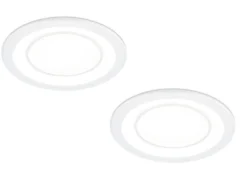 Runde LED Deckeneinbaustrahler 2er Set in Weiß matt Ø 14,8cm