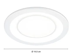 Runde LED Deckeneinbaustrahler 2er Set in Weiß matt Ø 14,8cm