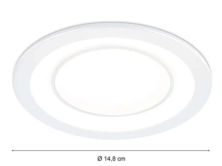 Runde LED Deckeneinbaustrahler 2er Set in Weiß matt Ø 14,8cm