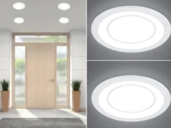 Runde LED Deckeneinbaustrahler 2er Set in Weiß matt Ø 14,8cm