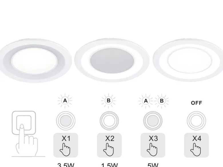 Runde LED Deckeneinbaustrahler 2er Set in Weiß matt Ø 14,8cm