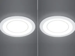 Runde LED Deckeneinbaustrahler 2er Set in Weiß matt Ø 14,8cm