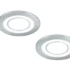 Runde LED Deckeneinbaustrahler 2er Set in Silber Chromfarben Ø 8,2cm