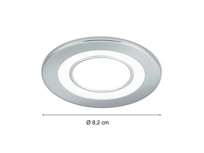 Runde LED Deckeneinbaustrahler 2er Set in Silber Chromfarben Ø 8,2cm