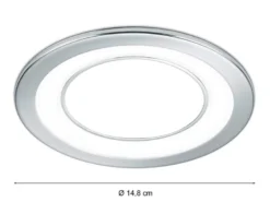 Runde LED Deckeneinbaustrahler 2er Set in Silber Chromfarben Ø 14,8cm