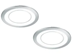 Runde LED Deckeneinbaustrahler 2er Set in Silber Chromfarben Ø 14,8cm
