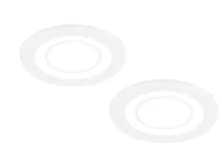 Runde LED Deckeneinbaustrahler 2er Set in Weiß matt Ø 8,2cm