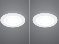 Runde LED Deckeneinbaustrahler 2er Set in Weiß matt Ø 8,2cm