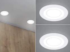 Runde LED Deckeneinbaustrahler 2er Set in Weiß matt Ø 8,2cm