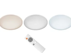 Runde LED Deckenleuchte LUKIDA Weiß mit Fernbedienung dimmbar Ø 38cm