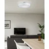 Runde LED Deckenleuchte mit Stoffschirm in Weiß Ø 50cm