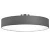 Runde LED Deckenleuchte mit Stoffschirm in Grau, Ø 65cm