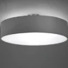 Runde LED Deckenleuchte mit Stoffschirm in Grau, Ø 50cm