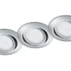 Runde LED Einbaustrahler RILA 3er Set Spot schwenkbar Chrom glänzend 5 Watt