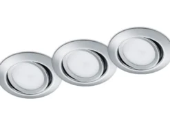 Runde LED Einbaustrahler RILA 3er Set Spot schwenkbar Chrom glänzend 5 Watt