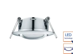 Runde LED Einbaustrahler RILA 3er Set Spot schwenkbar Chrom glänzend 5 Watt