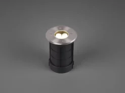 Runder Bodeneinbauspot BELAJA Edelstahl Ø 11cm IP65 - Bodenstrahler für Einfahrt