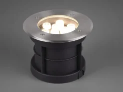 Runder Bodeneinbauspot BELAJA Edelstahl Ø 16cm IP65 - Bodenstrahler für Einfahrt
