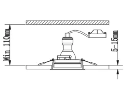 Runder Deckeneinbaustrahler KENAI Schwarz matt, schwenkbar Ø 9,2cm