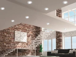 Runder LED Deckeneinbaustrahler 2er Set in Silber Chromfarben Ø 14,8cm