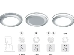 Runder LED Deckeneinbaustrahler 2er Set in Silber Chromfarben Ø 14,8cm