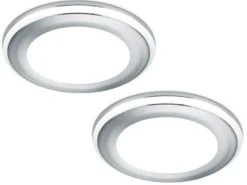 Runder LED Deckeneinbaustrahler 2er Set in Silber Chromfarben Ø 14,8cm