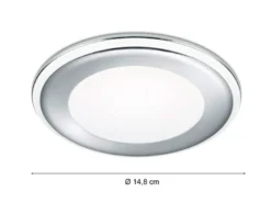 Runder LED Deckeneinbaustrahler 2er Set in Silber Chromfarben Ø 14,8cm