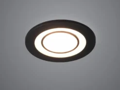 Runder LED Deckeneinbaustrahler CORE in Schwarz matt Ø 8,2cm