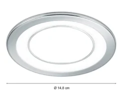 Runder LED Deckeneinbaustrahler CORE in Silber Chromfarben Ø 14,8cm