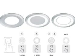 Runder LED Deckeneinbaustrahler CORE in Silber Chromfarben Ø 14,8cm