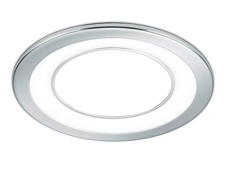Runder LED Deckeneinbaustrahler CORE in Silber Chromfarben Ø 14,8cm