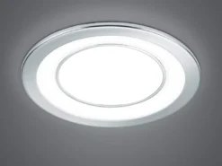 Runder LED Deckeneinbaustrahler CORE in Silber Chromfarben Ø 14,8cm