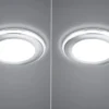 Runder LED Deckeneinbaustrahler 2er Set in Silber Chromfarben Ø 8,2cm