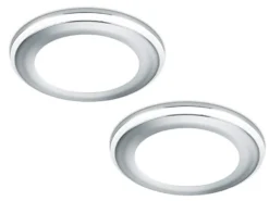Runder LED Deckeneinbaustrahler 2er Set in Silber Chromfarben Ø 8,2cm