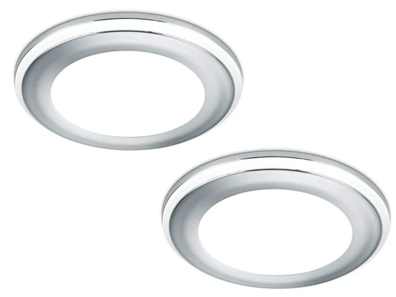 Runder LED Deckeneinbaustrahler 2er Set in Silber Chromfarben Ø 8,2cm