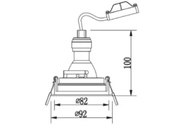 Runder LED Deckeneinbaustrahler Schwarz matt, schwenkbar Ø 9,2cm