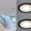 Runder LED Deckeneinbaustrahler 2er Set in Schwarz matt Ø 8,2cm