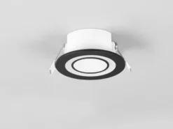Runder LED Deckeneinbaustrahler 2er Set in Schwarz matt Ø 8,2cm