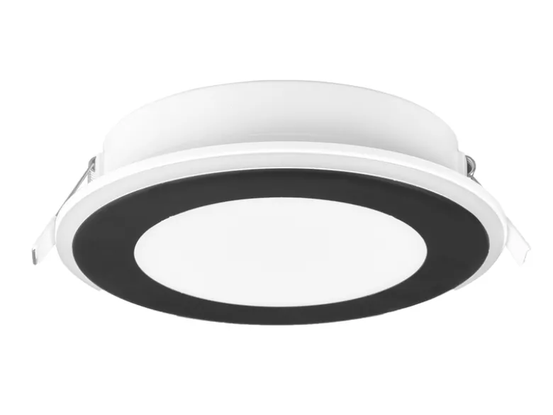 Runder LED Deckeneinbaustrahler 2er Set in Schwarz matt Ø 14,8cm