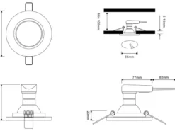 Runder LED Deckeneinbaustrahler in Silber Chrom mit Kristallglas Ø 9cm