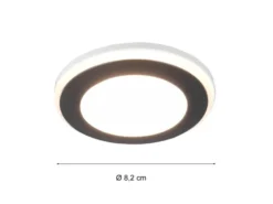 Runder LED Deckeneinbaustrahler 2er Set Schwarz matt Ø 8,2cm